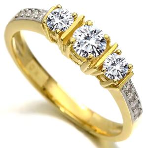 READY TO SHIP ! VVS CLARITY 1/2 CT DIAMOND MOISSANITE & DIAMOND 14KT SOLID GOLD ENGAGEMENT RING