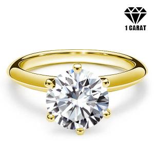 1.25 CT DIAMOND MOISSANITE (VS) SOLITAIRE 14KT SOLID GOLD ENGAGEMENT RING