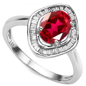 1.50 CT RUSSIAN RUBY (VS) & 1/3 CT DIAMOND 14KT SOLID GOLD RING