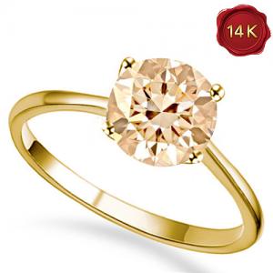 GORGEOUS ! 0.40 CT GENUINE CHOCOLATE DIAMOND SOLITAIRE 14KT SOLID GOLD ENGAGEMENT RING