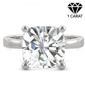 (CERTIFICATE REPORT) 1.00 CT DIAMOND MOISSANITE (VS) SOLITAIRE 14KT SOLID GOLD ENGAGEMENT RING