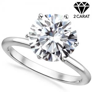 (CERTIFICATE REPORT) 2.50 CT DIAMOND MOISSANITE (VVS) SOLITAIRE 14KT SOLID GOLD ENGAGEMENT RING