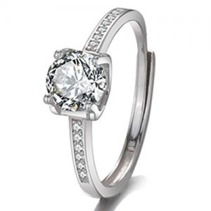 NEW! CREATED WHITE SAPPHIRE ENGAGEMENT PURE 925 STERLING SILVER RING