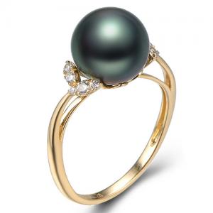 SIZE 5-8 CUSTOM-MADE COLLECTION ! RARE TAHITIAN PEARL 14KT SOLID GOLD RING